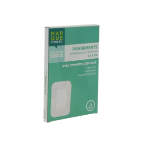 Marque Conseil Pans Stérile Avec Compresse 5x7cm B/5