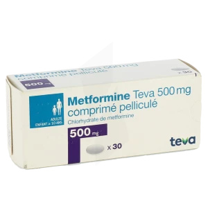 Metformine Teva 500 Mg, Comprimé Pelliculé