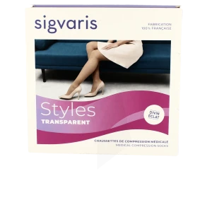 Sigvaris 2 Styles Transparent Chaussette Femme Po Beige 120 Xln-