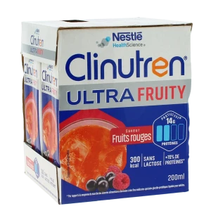 Clinutren Ultra Fruity Nutriment Fruits Rouges 4 Briquettes De 200 Ml