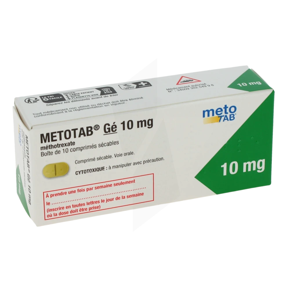 Metotab 10 Mg, Comprimé Sécable