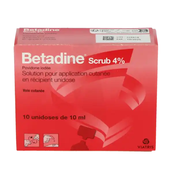 Betadine Scrub 4 %, Solution Pour Application Cutanée En Récipient Unidose