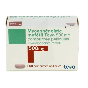 Mycophenolate Mofetil Teva 500 Mg, Comprimé Pelliculé