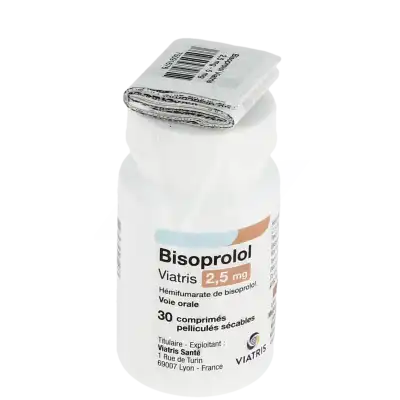 Bisoprolol Viatris 2,5 Mg, Comprimé Pelliculé Sécable à NANTERRE