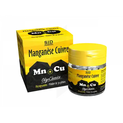 Sid Nutrition Oligoclassics Manganèse Cuivre Gélules B/30 à Concarneau