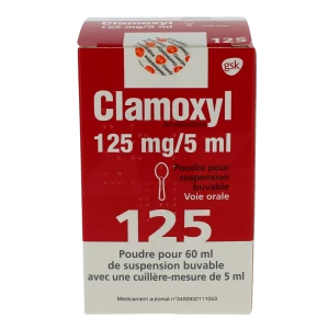 Clamoxyl 125 Mg/5 Ml, Poudre Pour Suspension Buvable