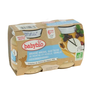 Babybio Alimentation Infantile Brassé Lait De Brebis Mirabelle Vanille 2pots/130g