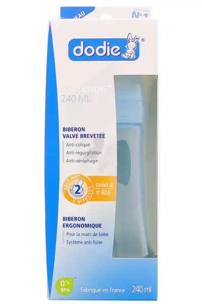 Biberon Initiation+ Bleu Debit 2 Dodie 240ml