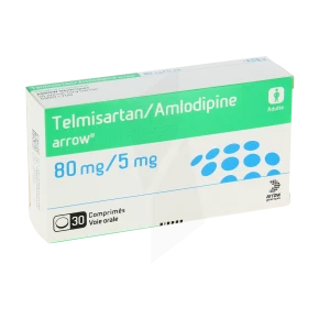 Telmisartan/amlodipine Arrow 80 Mg/5 Mg, Comprimé