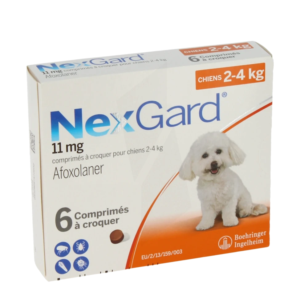 Nexgard 11 Mg Comprimes A Croquer Pour Chiens 2 - 4 Kg, Comprimé à Croquer