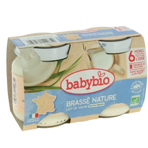 Babybio Alimentation Infantile Brassé Lait De Vache Nature 2pots/130g
