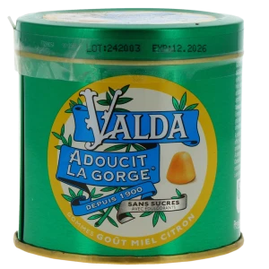 Valda Sans Sucre Gommes à Mâcher Miel Citron Boîte De 140 G
