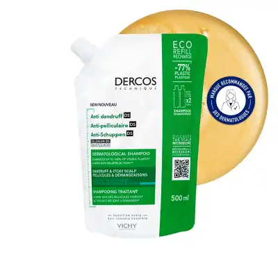 Vichy Dercos Technique Ecorecharge Antipell Ds Shampooing Traitant Pellicules & Démangeaisons Cheveux Normaux à Gras Recharge/500ml à NÈGREPELISSE