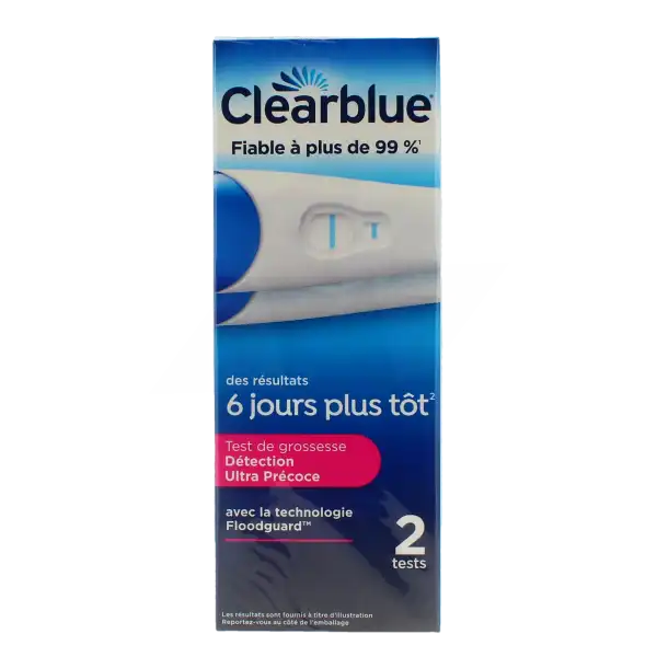 Clearblue Early Test De Grossesse Détection Précoce Boîte De 2