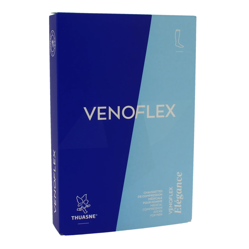 Venoflex Elegance 2 Chaussette Maille Côtelée Homme Noir Taille 3n+