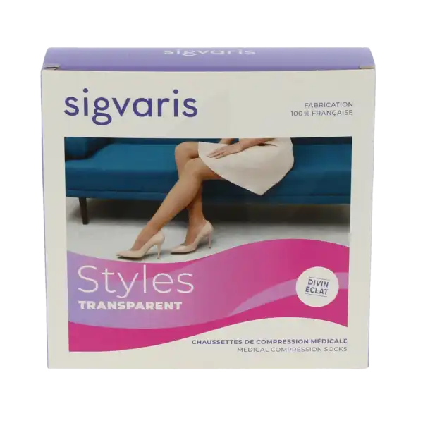 Sigvaris Styles Transparent Chaussettes  Femme Classe 2 Beige 120 Small Normal