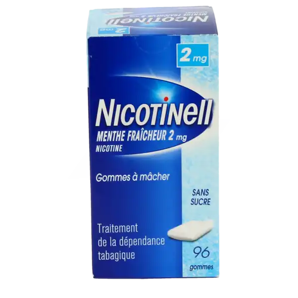 Nicotinell Menthe Fraicheur 2 Mg Sans Sucre, Gomme à Mâcher Médicamenteuse