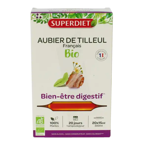 Superdiet Aubier De Tilleul Jus 20 Ampoules/10ml