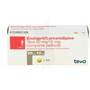 Enalapril/lercanidipine Teva 20 Mg/10 Mg, Comprimé Pelliculé