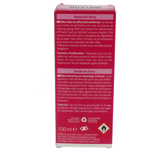 Weleda Gestes Fraîcheur Déodorant Rose Spray/100ml