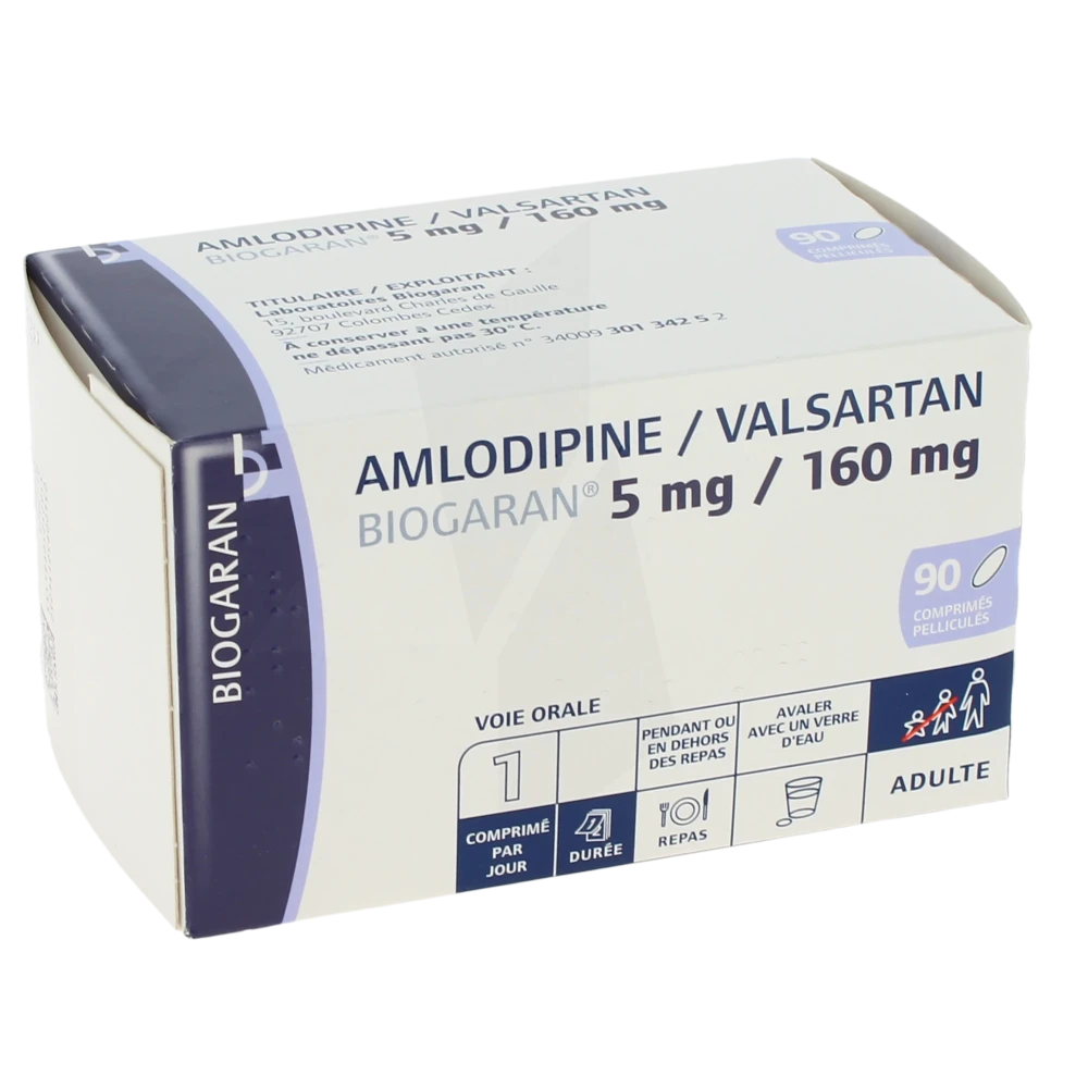 Amlodipine/valsartan Biogaran 5 Mg/160 Mg, Comprimé Pelliculé