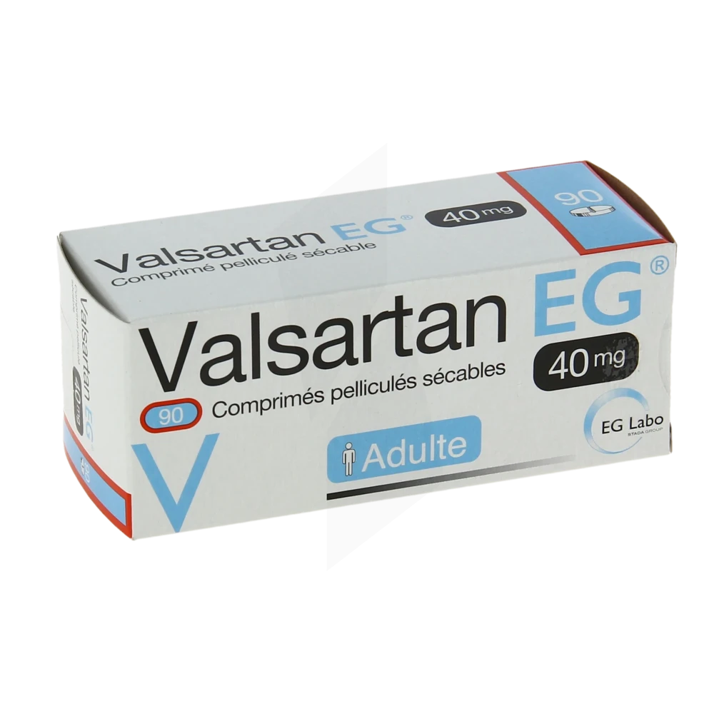 Valsartan Eg 40 Mg, Comprimé Pelliculé Sécable