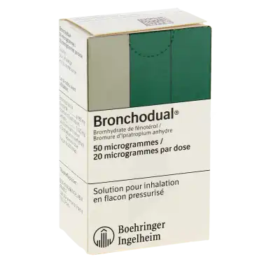 Bronchodual 50 Microgrammes/20 Microgrammes/dose, Solution Pour Inhalation En Flacon Pressurisé à LIVRON-SUR-DROME