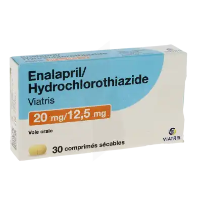 Enalapril/hydrochlorothiazide Viatris 20 Mg/12,5 Mg, Comprimé Sécable à CHAMPAGNOLE