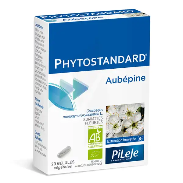 Pileje Phytostandard - Aubépine 20 Gélules Végétales