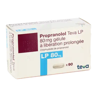 Propranolol Teva L P 80 Mg, Gélule à Libération Prolongée à Blere