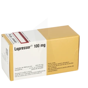 Lopressor 100 Mg, Comprimé Pelliculé Sécable