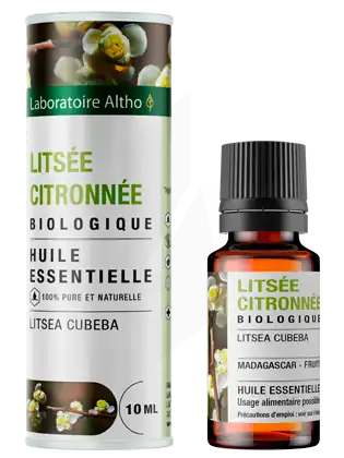 Laboratoire Altho Huile Essentielle Litsée Citronnée (verveine Exotique) Bio 10ml