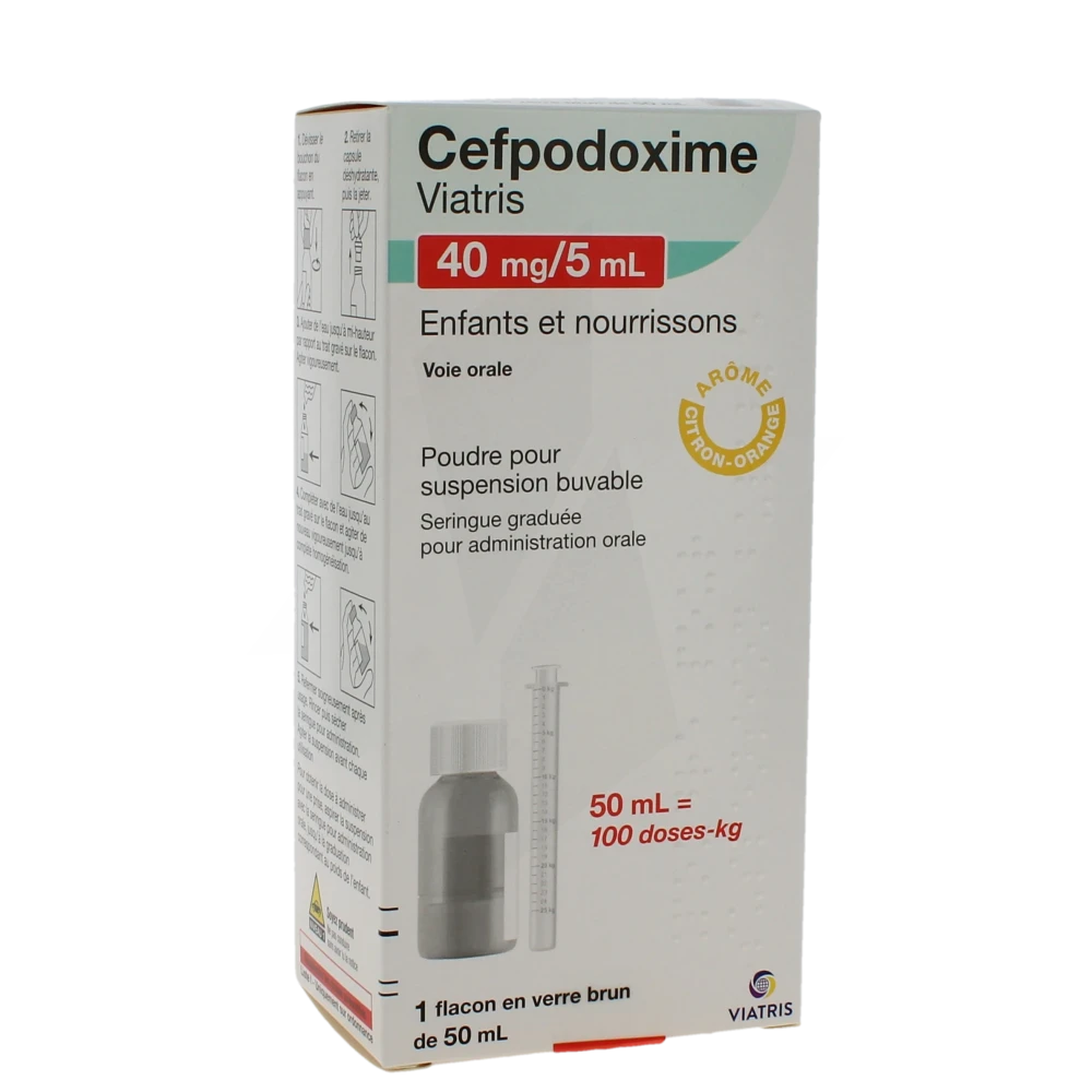 Cefpodoxime Viatris Enfants Et Nourissons 40 Mg/5 Ml, Poudre Pour Suspension Buvable