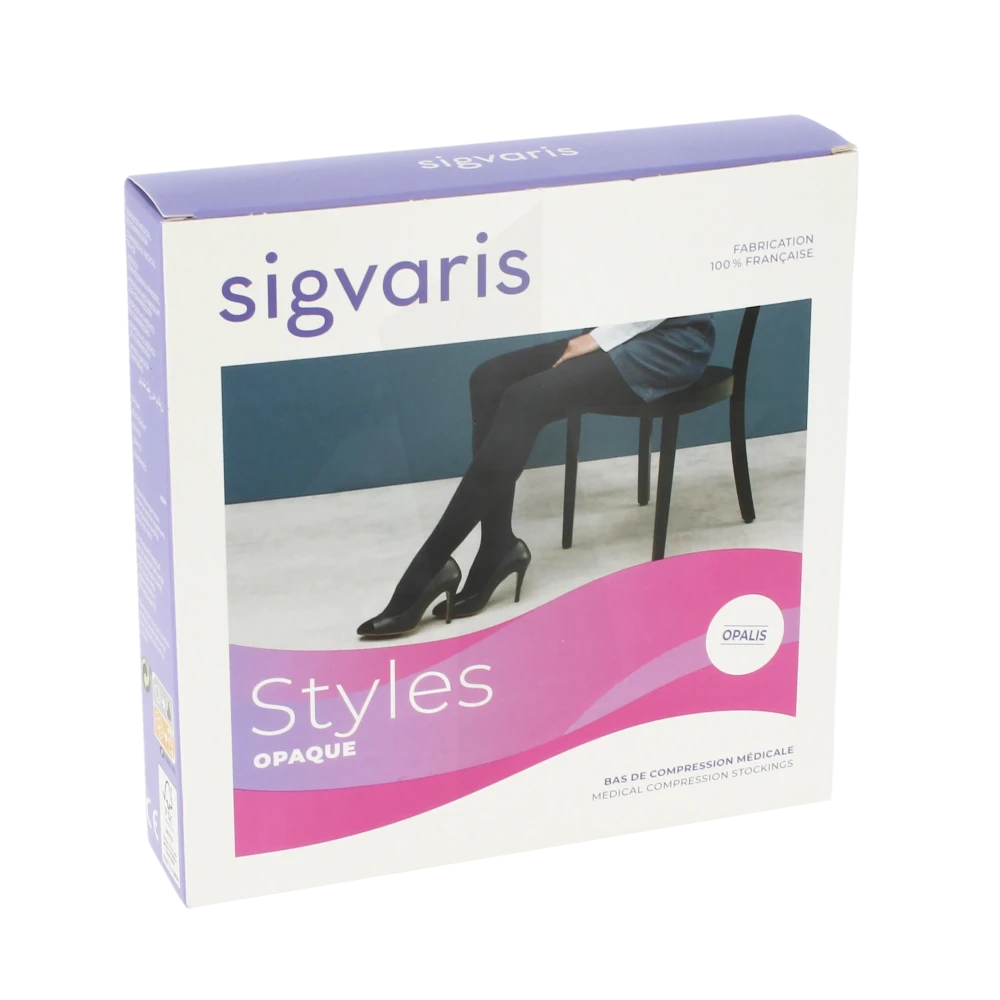 Sigvaris Styles Opaque Collant  Femme Classe 2 Noir Medium Normal