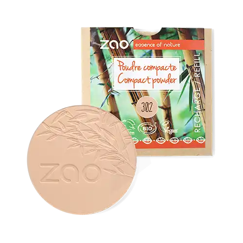 Zao Recharge Poudre Compacte 302 Beige Orangé * 9g