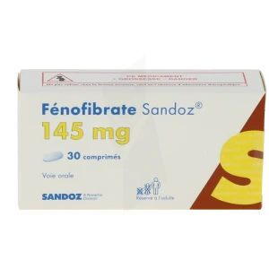 Fenofibrate Sandoz 145 Mg, Comprimé