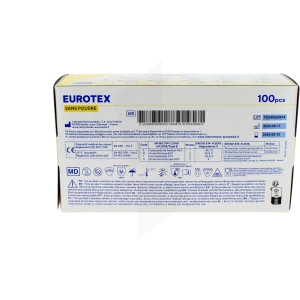 Eurotex 240mm Gant Non Poudré T8/9 B/100