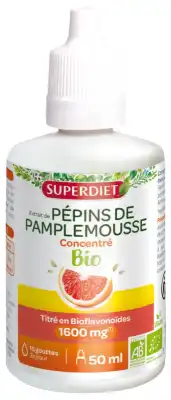 Superdiet Extrait De Pépins De Pamplemousse Bio 1600 Mg Solution Buvable Fl Compte-gouttes/50ml à Chaumontel