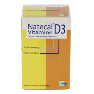 Natecal Vitamine D3, 600 Mg/400 Ui, Comprimé Orodispersible