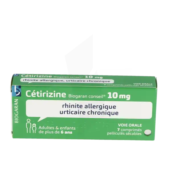Cetirizine Biogaran Conseil 10 Mg, Comprimé Pelliculé Sécable