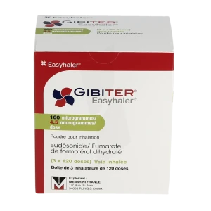 Gibiter Easyhaler, 160 Microgrammes/4,5 Microgrammes/dose, Poudre Pour Inhalation