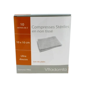 Vitadomia Compresses Stérile Non Tissé 10x10cm 10 Sachets/2