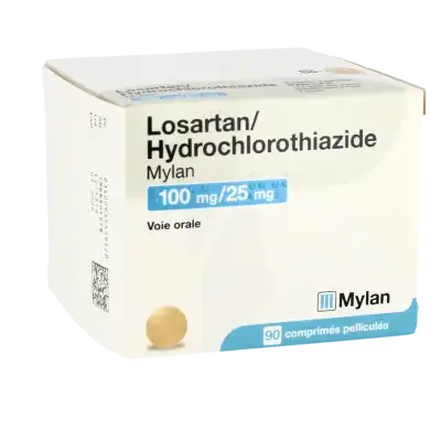 Losartan/hydrochlorothiazide Viatris 100 Mg/25 Mg, Comprimé Pelliculé à Lherm