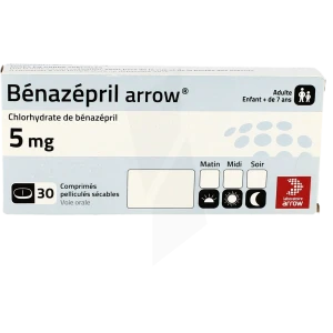 Benazepril Arrow 5 Mg, Comprimé Pelliculé Sécable