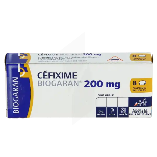 Cefixime Biogaran 200 Mg, Comprimé Pelliculé