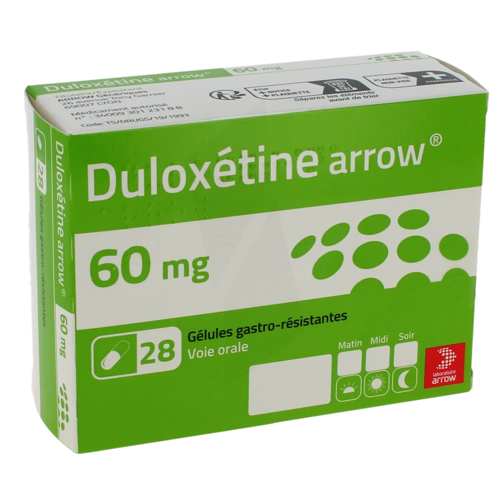 Duloxetine Arrow 60 Mg, Gélule Gastro-résistante