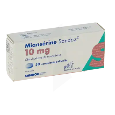 Mianserine Sandoz 10 Mg, Comprimé Pelliculé à Paris
