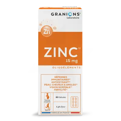 Granions Zinc 15mg Gélules B/60 à ANDERNOS-LES-BAINS