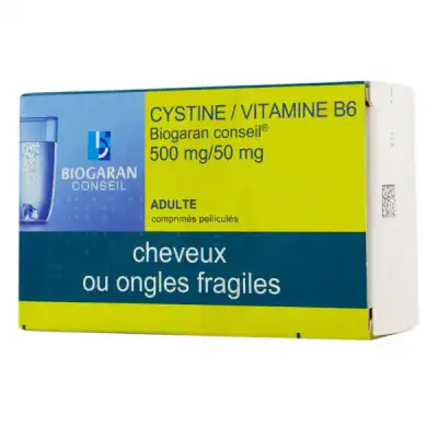 Cystine/vitamine B6 Biogaran Conseil 500 Mg/50 Mg Cpr Pell Plq/120 à Pradines