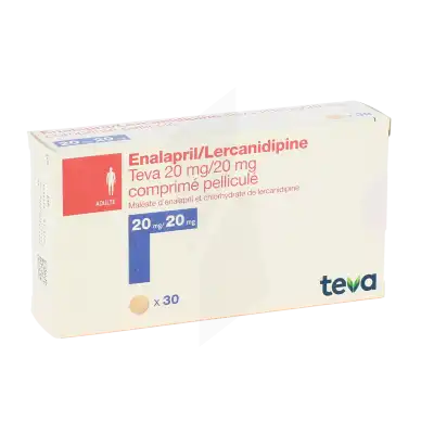 Enalapril/lercanidipine Teva 20 Mg/20 Mg, Comprimé Pelliculé à MERINCHAL